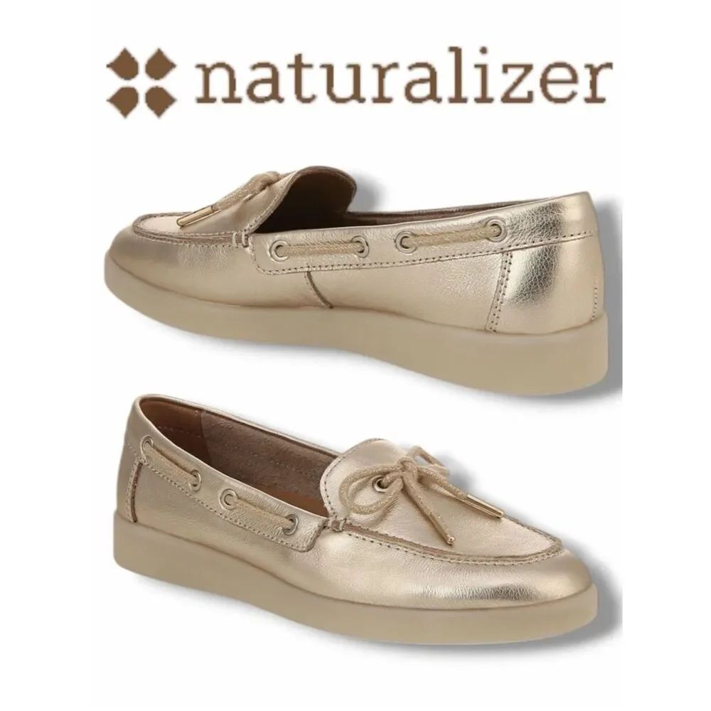 Naturalizer Women’s Keelboat Boat Shoes in the Size 9.5 in Soft Gold Color